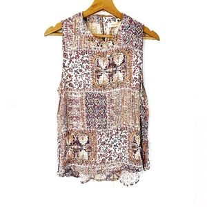 Elodie Paisley Block Print Sleeveless Top // Large
